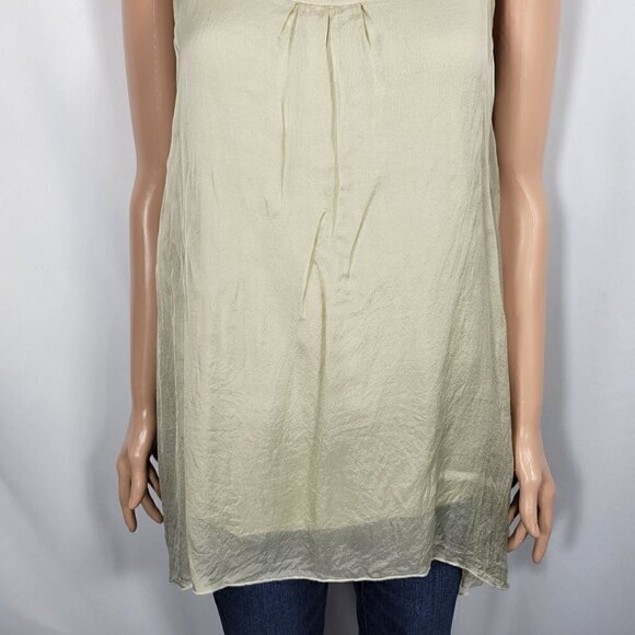 Soft Surroundings Women's Gold Shimmery 100% Silk Boho Tank Tunic Top Size XS - Picture 4 of 10